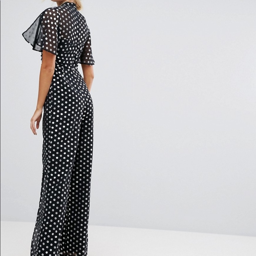 ASOS TALL Metallic Spot Tea Jumpsuit